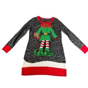 United States Sweater Women’s Holiday Elf Body Sweater Dress Size Medium Black